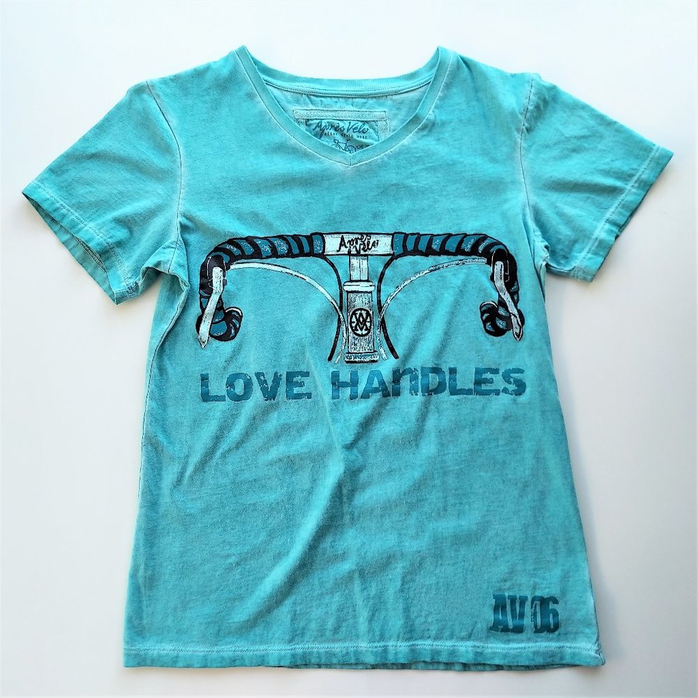 APRES VELO "Love Handles" fun t-shirt, WMN's sz S - Picture 3 of 12